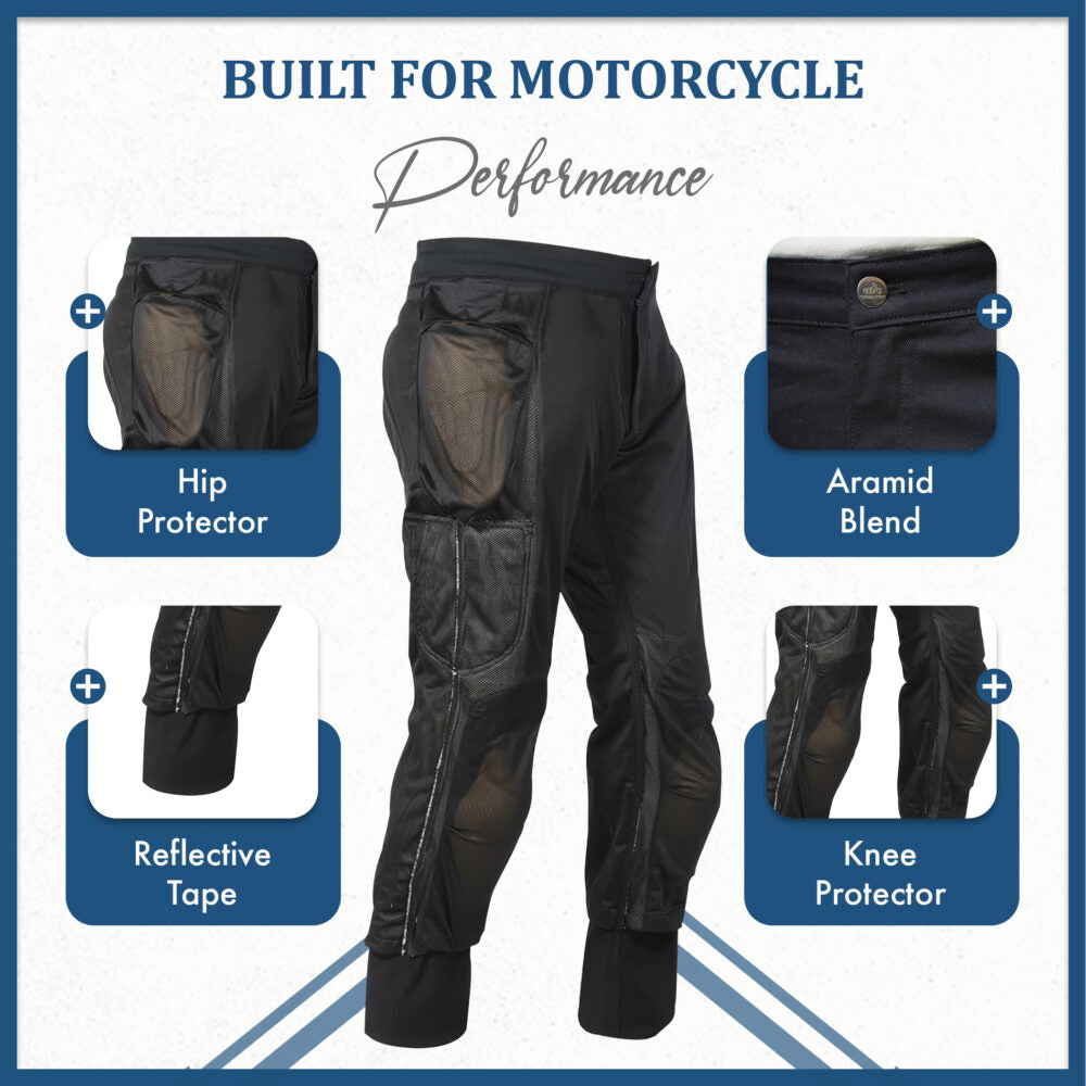 MetaArmor Torina BlackForge Cargo Pants for Men Lined with Aramid Fiber-CE-Certified Armors-Class AA Motorcycle Riding Pants