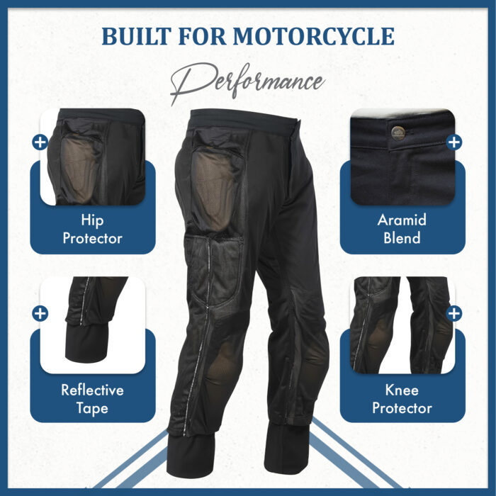 Motorcycle Riding Jeans/ Torina BlackForge Cargo Pants for Men - Image 4