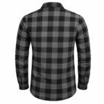 MetaArmor IronRoute Graphite Black Motorcycle flannel for men fully lined with Aramid fabric–CE certified Armor–Class AA Motorcycle Riding Shirt for men