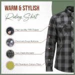 Motorcycle Riding Shirt with Armor/ Iron Route/ Graphite Black Shirt - Image 6