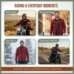 Motorcycle Riding Shirt with Armor/ Iron Route/ Ember Red Shirt - Image 6