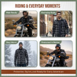 Motorcycle Riding Shirt with Armor/ Iron Route/ Graphite Black Shirt - Image 2