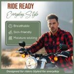 Motorcycle Riding Shirt with Armor/ Iron Route/ Ember Red Shirt - Image 5